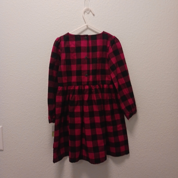 Le Top Little Girl Dress Toddler Size 4T Red Black Plaid Christmas Dress - Picture 4 of 5
